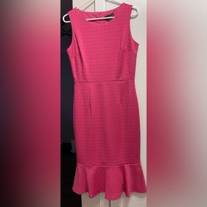 Stella & Julie Pretty Pink Jacquard Flounce Sleeveless Dress